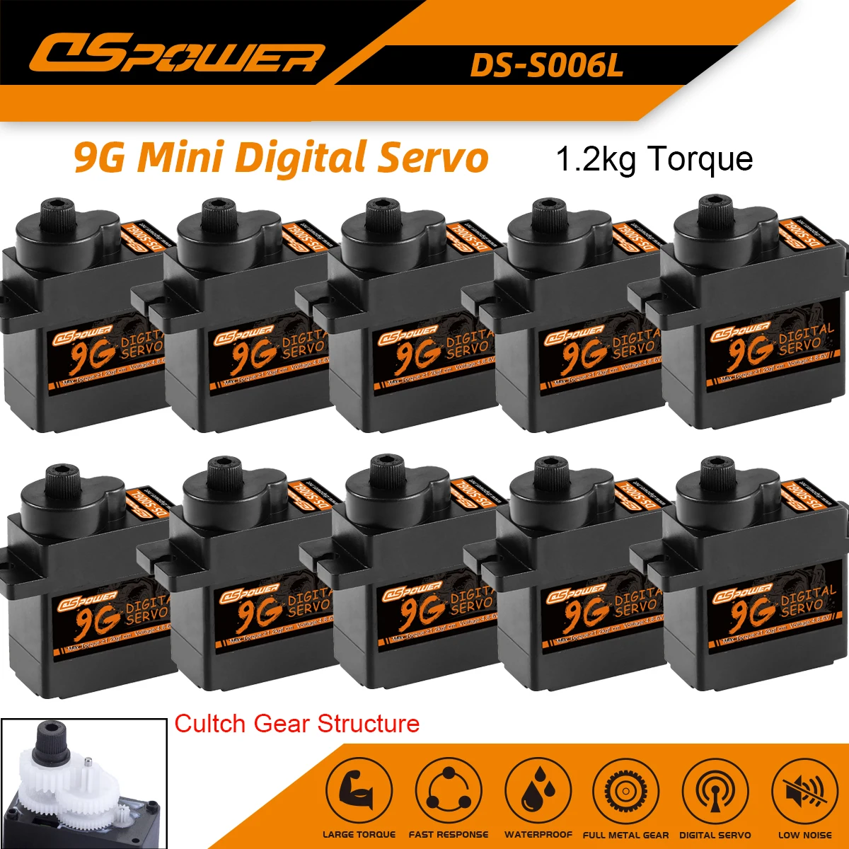 

DSpower 1/5/10/20pcs 9g Mini Micro Servo for 450 Helicoper SCX24 RC Car WLtoys K969 K989 K999 Mini Q Airplane Fixwing Robot