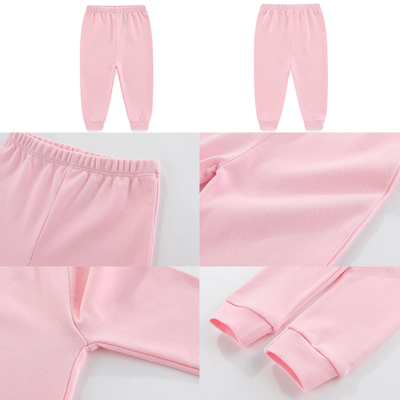 Unisex Solid Color 4Pieces Newborn Pants 100%Cotton Baby Boy Trousers 0-24M Printing Casual Baby Girl Pants Autumn 4