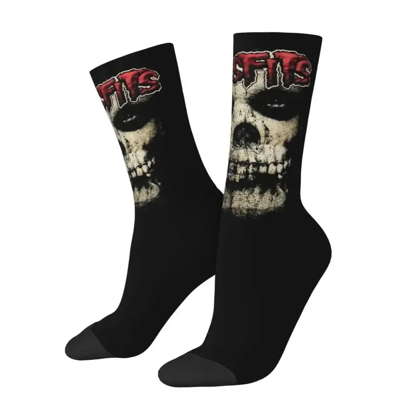 

Horror Misfits Skull Men Women Crew Socks Unisex Novelty Punk Rock Music Spring Summer Autumn Winter Socks