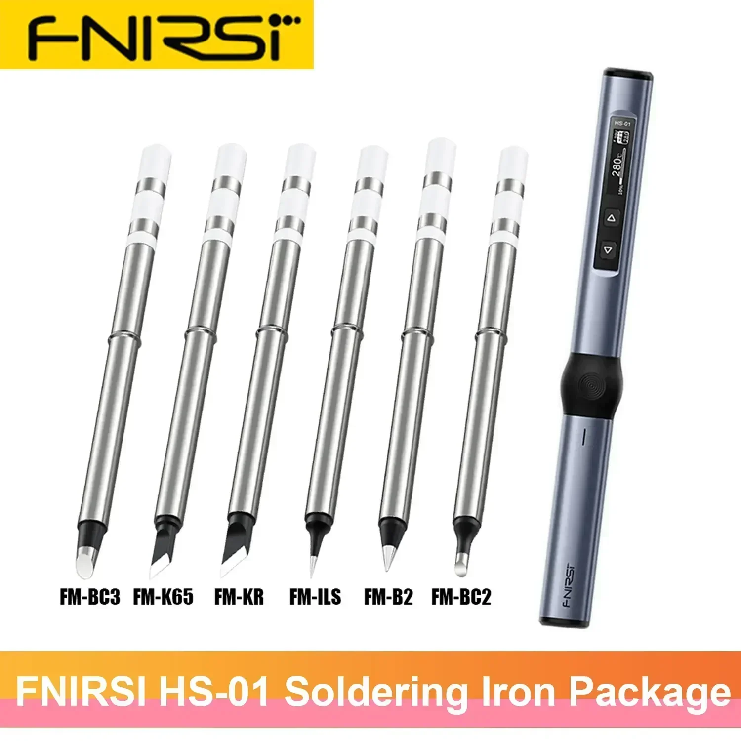 FNIRSI HS01 Original Smart Soldering Iron HS-01 PD Solder Cautin Station HS 01 Welding Equipment Electric Machine Tools FM65 Tip