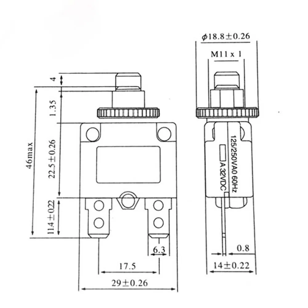 3A 4A 5A 6A 7A 8A 10A 12A 15A 20A Circuit Breaker Overload Protector Switch Fuse 1PCS circuit breaker