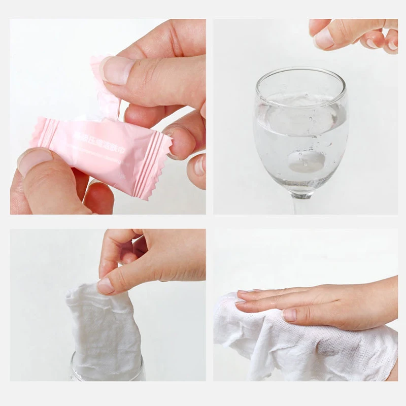 Compressed Towel Travel Outdoor Cotton Non-woven Disposable Face Tablet Cloth Wipes Tissue Makeup Cleaning 50pcs compressed towels