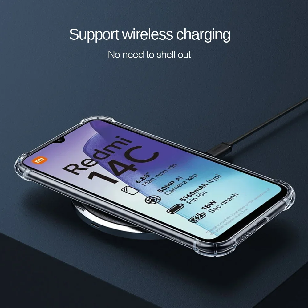 Shockproof Soft Silicone Transparent Bumper Phone Case - Clear Cover