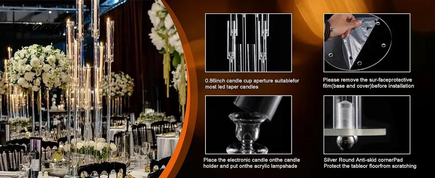 Arcylic Candelabra Candle Holder