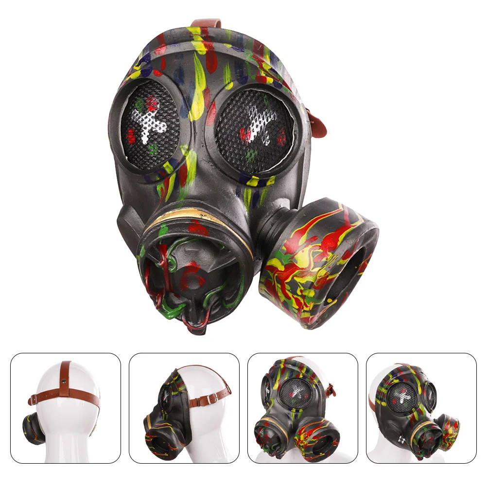 Halloween Punk Gas Mask Halloween Scary Costume Mask Cosplay Prop Steampunk Dress Up Party Masquerade Mask Headwear Creepy