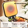 2in1 Electric Baking Pan Double-Sides Heating Folding Frying BBQ Grill Roasting Hot Pot Non-Stick Multi Function Cooker 2