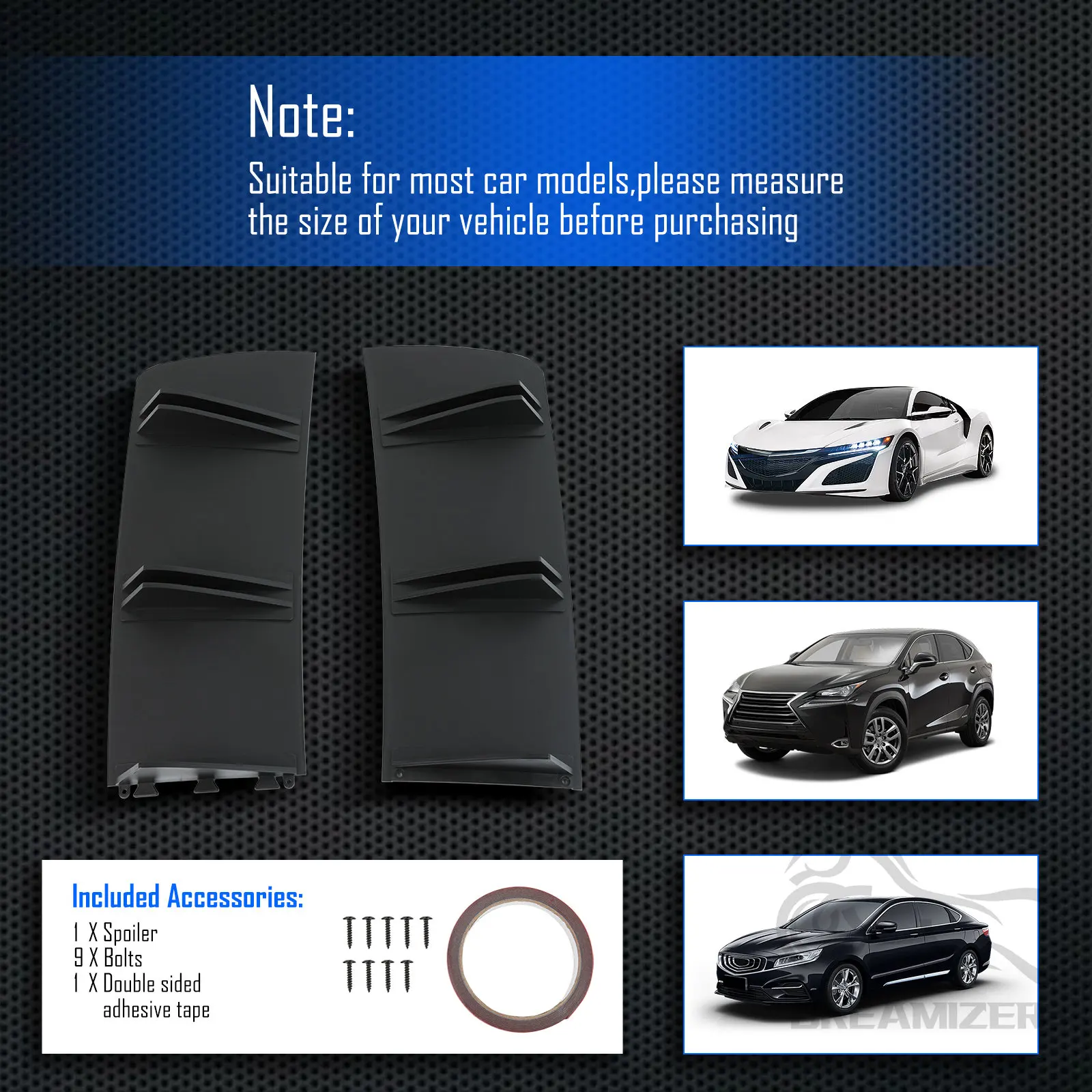 Car Rear Bumper Lip Universal Car Rear Bumper Lip ABS Rear Shark Chassis Fin Style Curved Bumper Lip For Audi A6 A4 A5