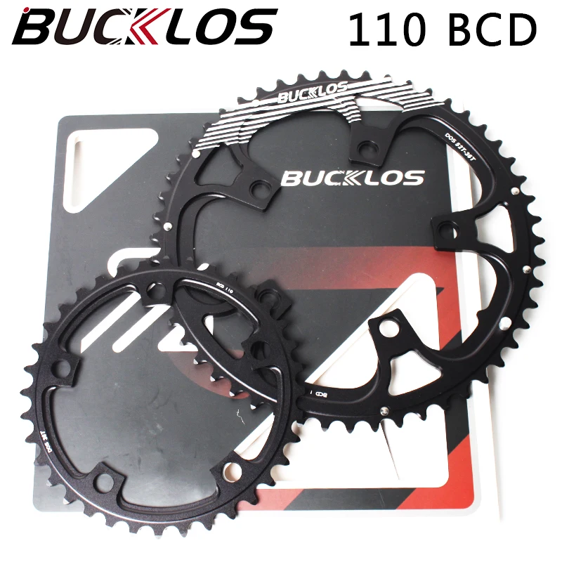 

BUCKLOS Bike Chainring 110BCD Road Bicycle Crown Double Road Chainwheel 34T/50T 36/52T 39T/53T for 8/9/10/11 Speed Crankset