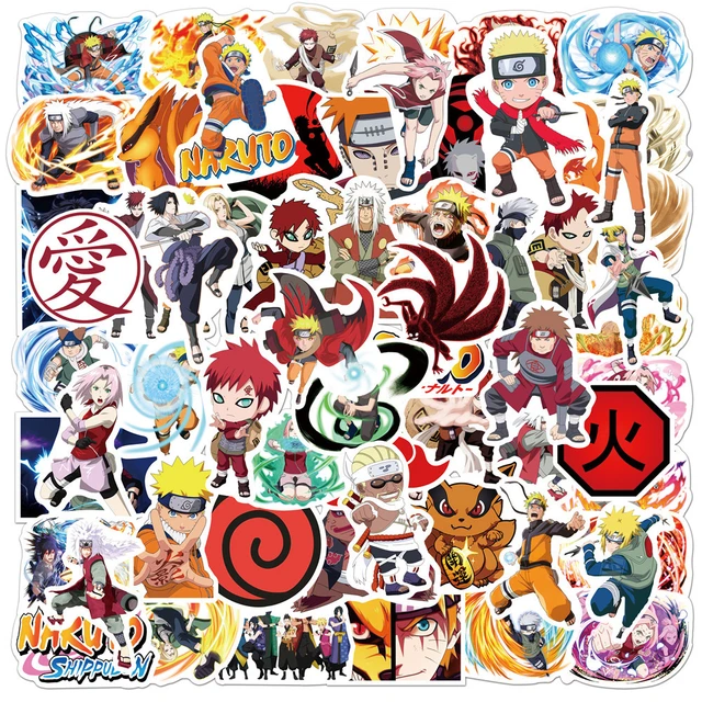 Em promoção! 10/50/100pcs Japão Anime De Desenho Animado Naruto Adesivo  Para Impermeável Etiqueta De Bagagem Skate Guitar Laptop Stikers Criança  Brinquedos