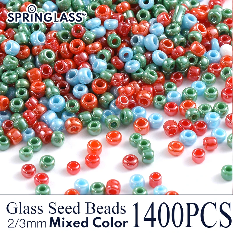 2/3mm Glass Seed Beads Bulk Mixed Colors Mini Spacer Loose Pony