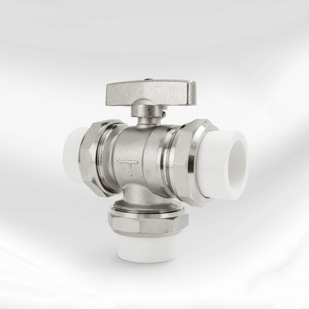 20 25 32Mm Ppr Weld Socket Nichel Ottone Union Socket Tee 3 Vie Valvola A Sfera Interruttore Di Regolazione Idraulico Acqua Vapore