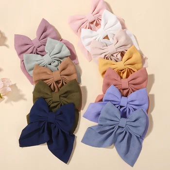 10Pcs random color send stain bowknot ponytail hair clip for girls boutique alloy hairgripes sweet hair accessories for women