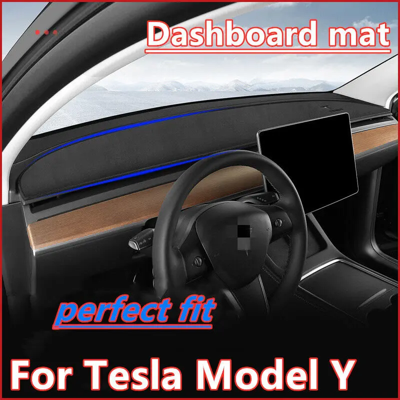 

Car Dashboard Sun Cover Non-Slip Pretector Pad Mat Dashmat Carpet For Tesla Model 3 Y 2021 2022