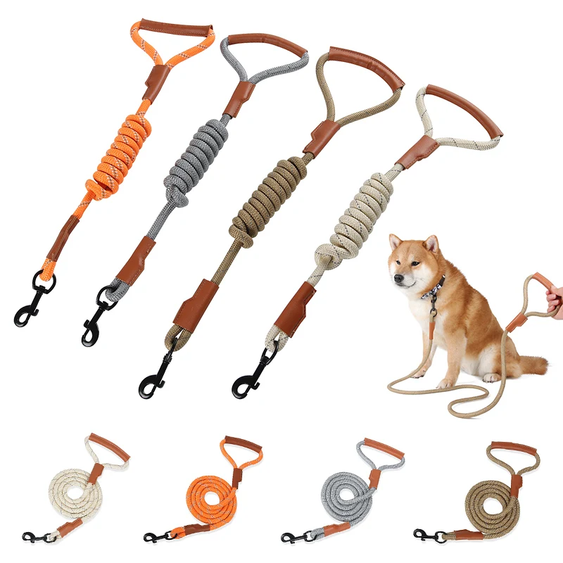 Traction Rope Leather Grip Dog Chain Dog Walking Rope Removable Dog