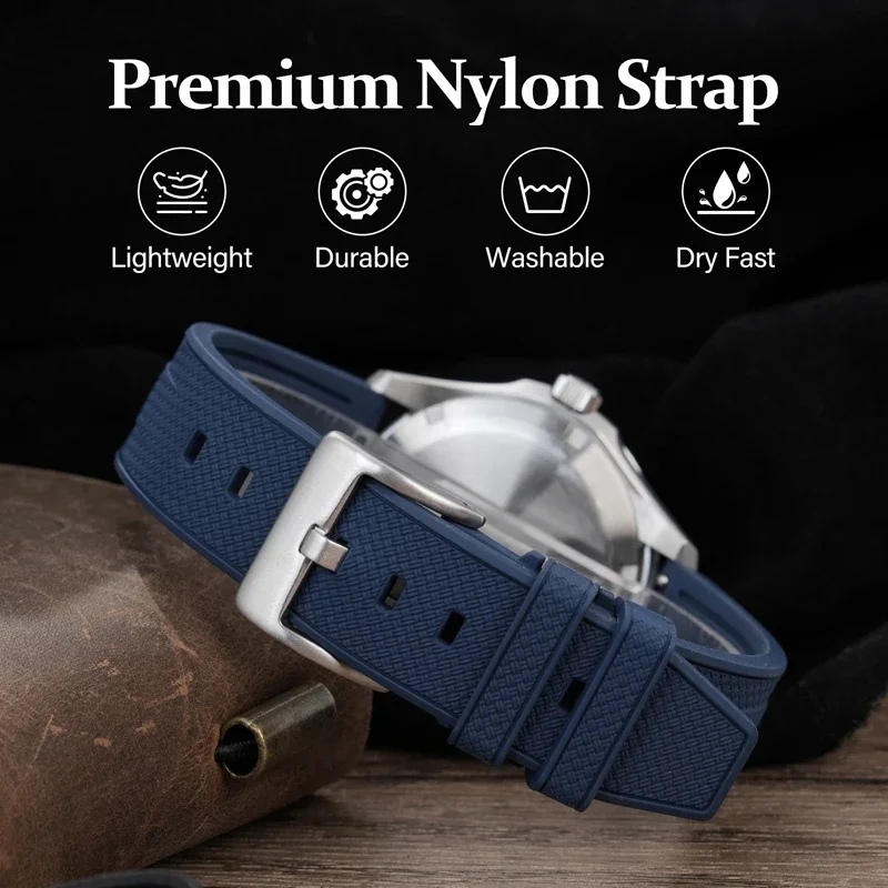 Premium FKM Rubber Strap - Quick Release, Soft, Comfortable, Waterproof