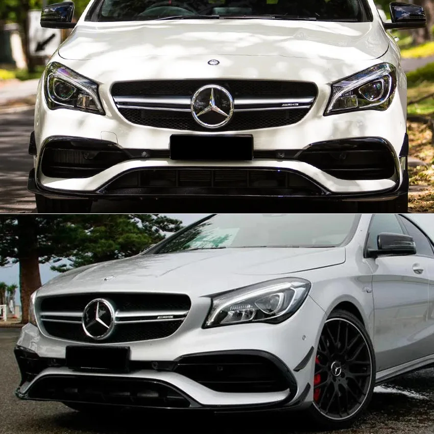 Sleek Black Front Bumper Lip Spoiler and Canard Vent Enhancement Kit
