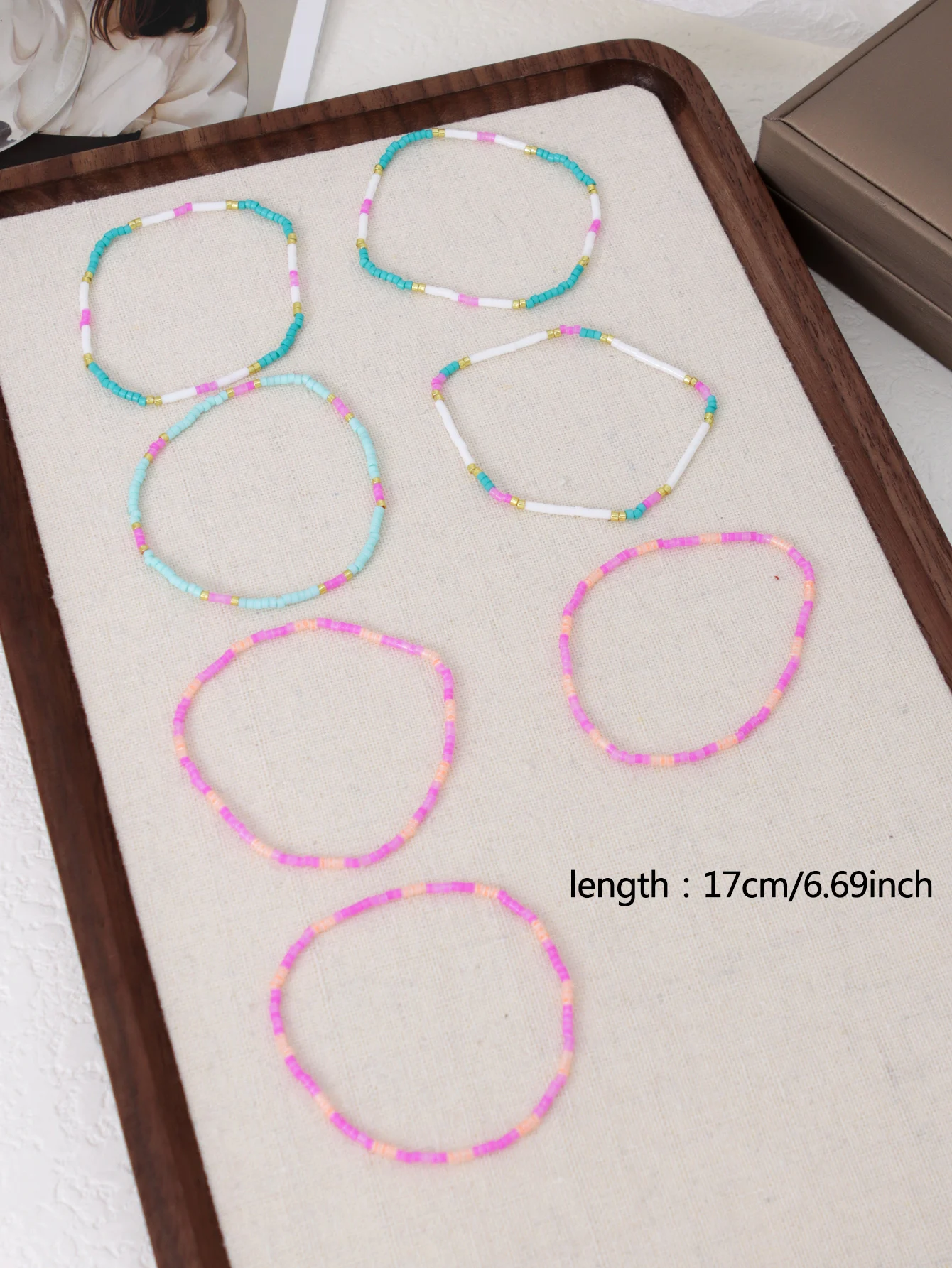 None 7PCS Bohemian Handmade Colorful Bead Multi for Women