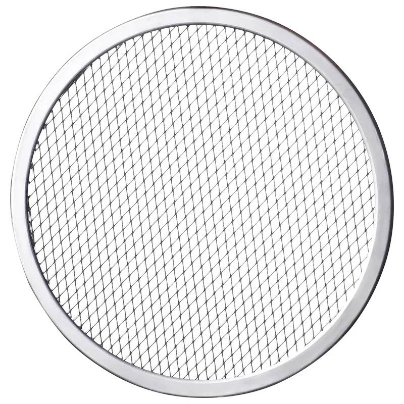 6/8/10/12/14inch Round Pizza Baking Tray DIY Pizza Screen Baking Tray Metal Net Non-stick Mold for Oven Seamless Aluminum Screen pizza bakeware