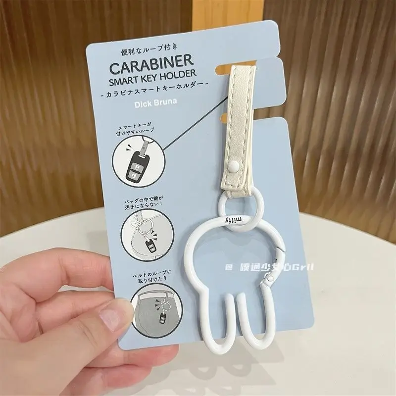 Miffy Kaninchen Multifunktionaler Metall-Dekoanhänger Schlüsselanhänger Studenten-Taschenanhänger Animation-Zubehör Paar-Mädchen Urlaubsgeschenk – Detail 1