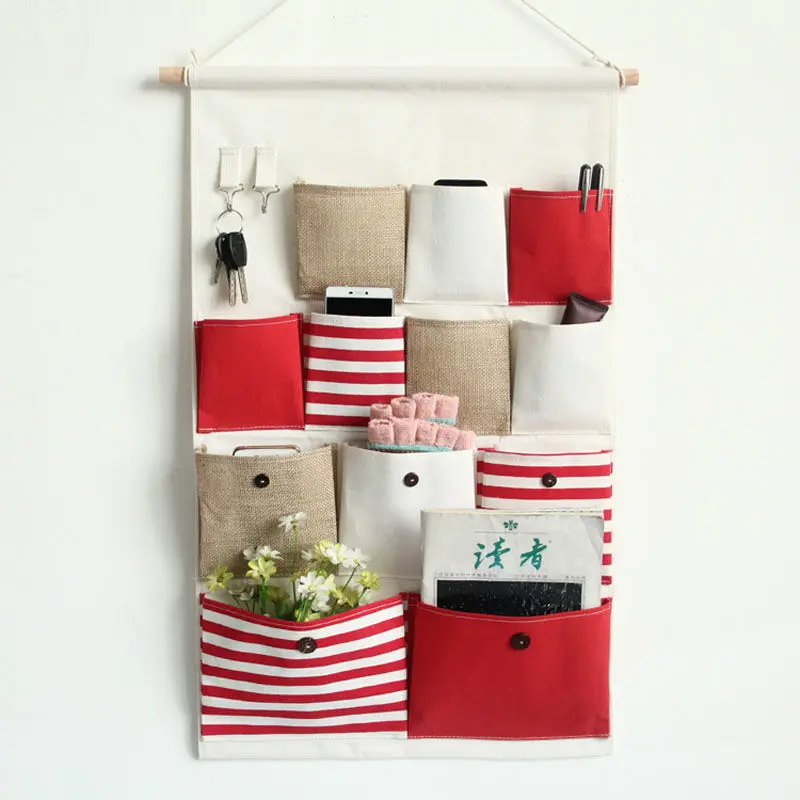 

Simple Fabric Hanging Bag Storage Bag Wall Door Bedroom Storage Bag Home Mobile Phone Sundries Decoration Hanging Pocket