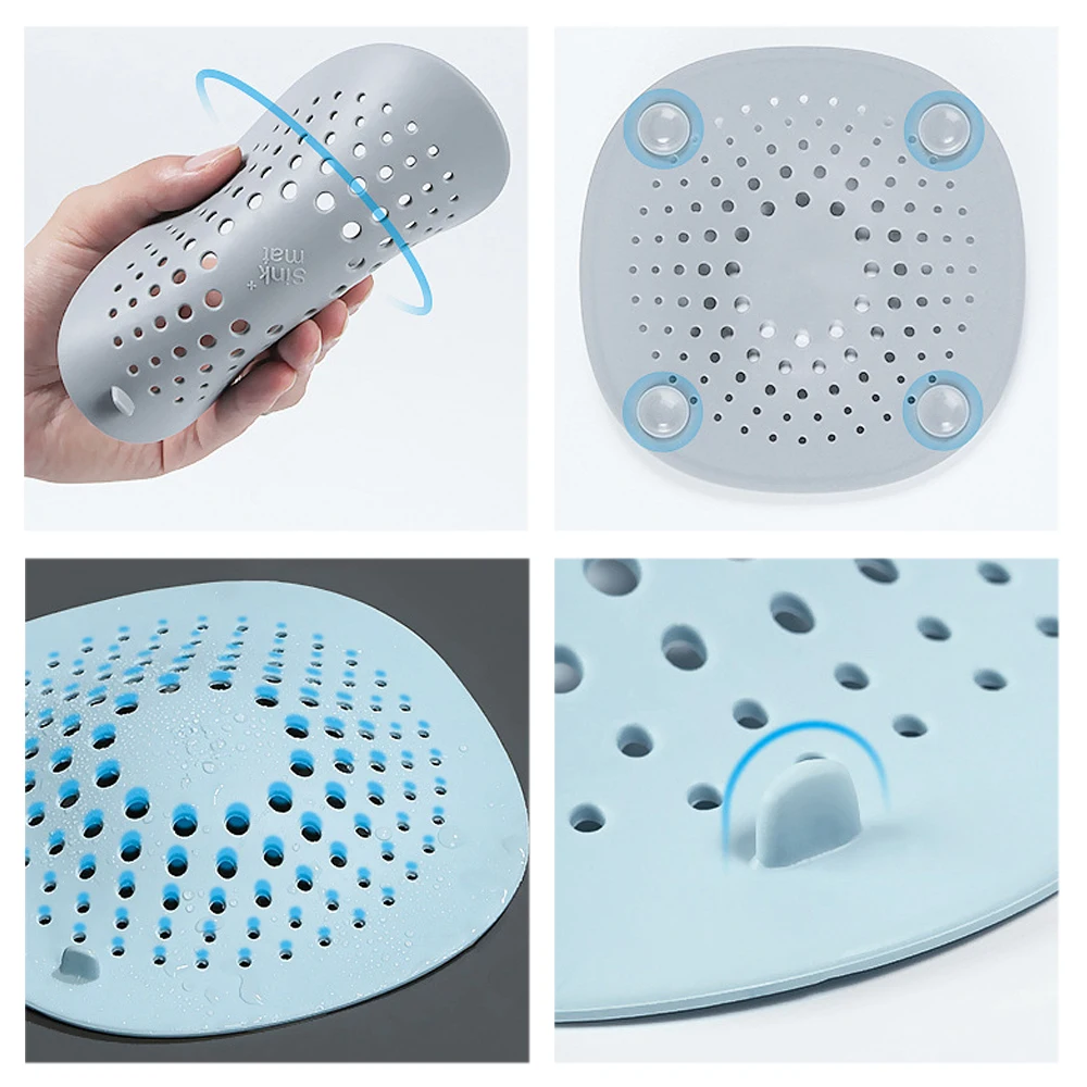 Shower Drain Catcher Creative Shower Floor Drain Hair Catcher Stopper Kitchen Sink Filter Plug Anti-clogging Bathroom Floor Cover