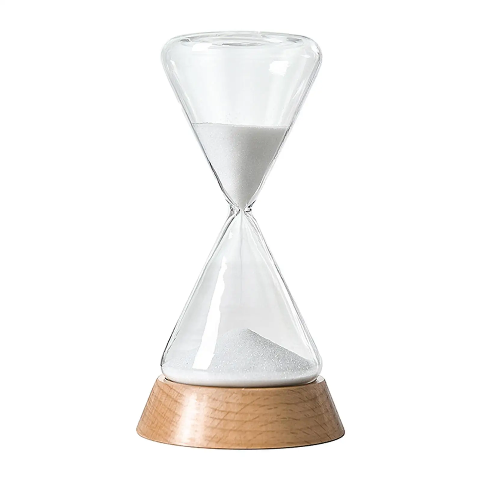 Modern Hourglass Sand Timer W/ Wood Base Management Tool 15 Minutes Artwork Sand