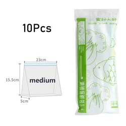 Reusable Transparent Storage Bags with Zipper Lock - Food Grade and Perfect for Kitchen and Pantry Organization, Available in Multiple Quantities (10Pcs)