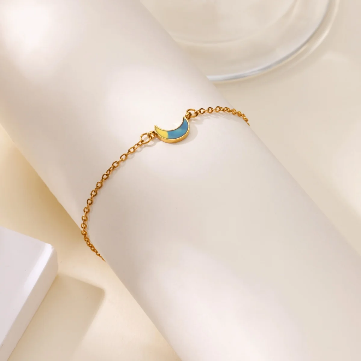 Stainless Steel Colorful Moon Bracelets For Women