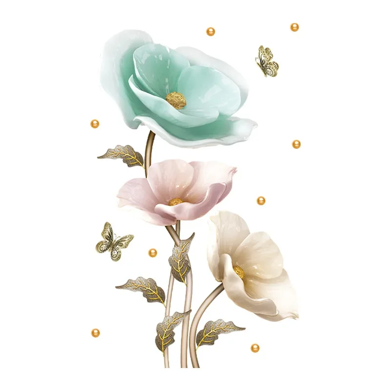 Wall Decal DIY Wallpaper 3D Multipurpose Orchid Flower Walls Decal for Playroom Door Window Decor Restroom Living Room Classroom wall stickers