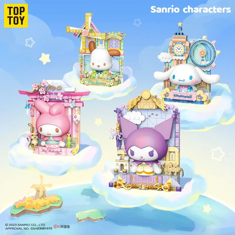 Sanrio Kuromi My Melody Pochacco Cinnamoroll Globetpuffing Print Figure Puzzle Assemblato Building Block Ornamenti Regalo Di Compleanno