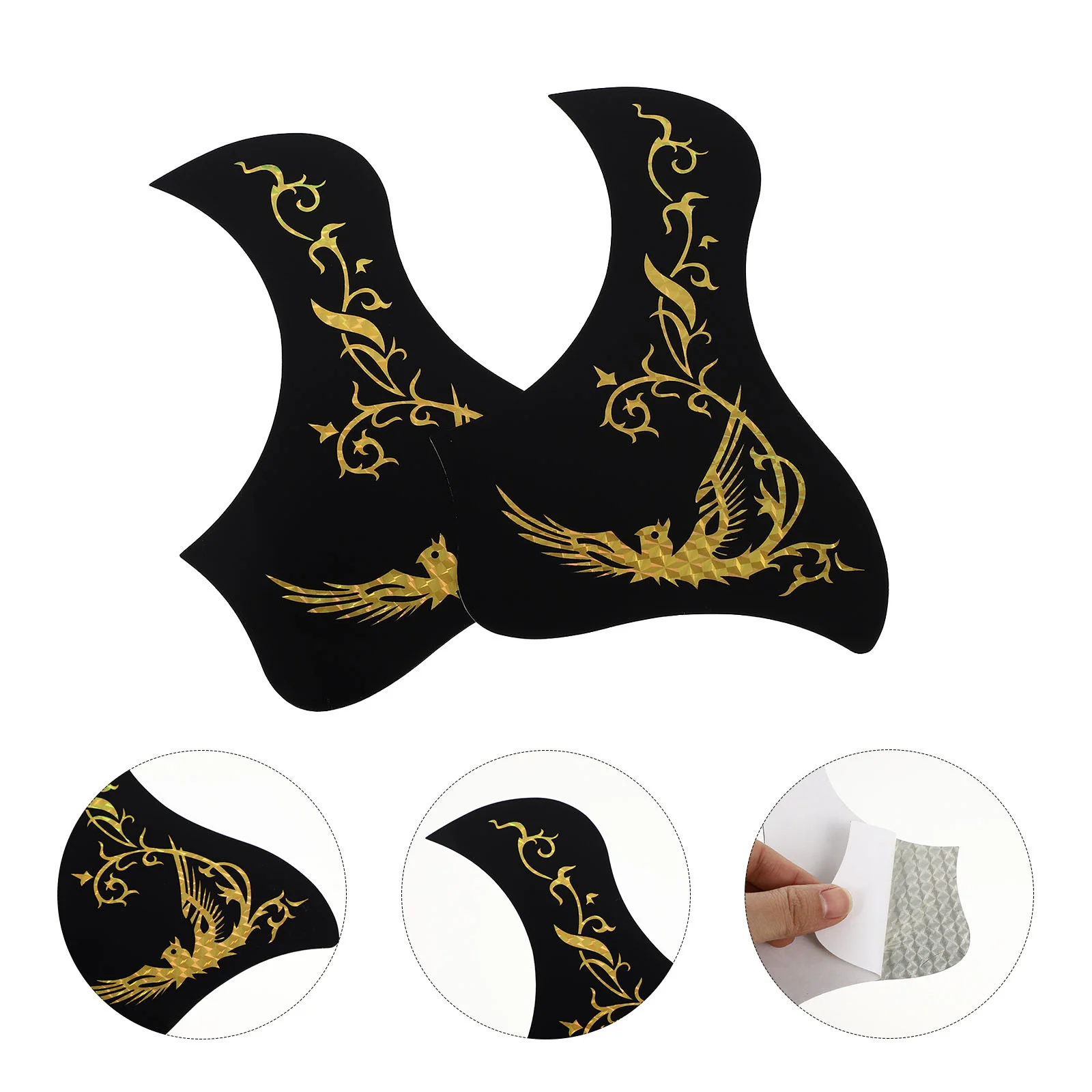 

2 Pcs Guitar Pickguard Stickers Supplies Self-adhesive Practical Plastic for Exquisite