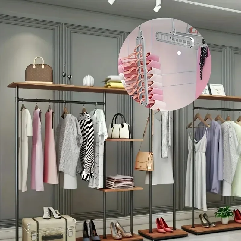 Clothes Hanger Plastic Multifunctional Hangers Heavy Duty Space Saving 9 Holes Clothes Organizer for Bedroom Cabinet Wardrobe Home Storage Use