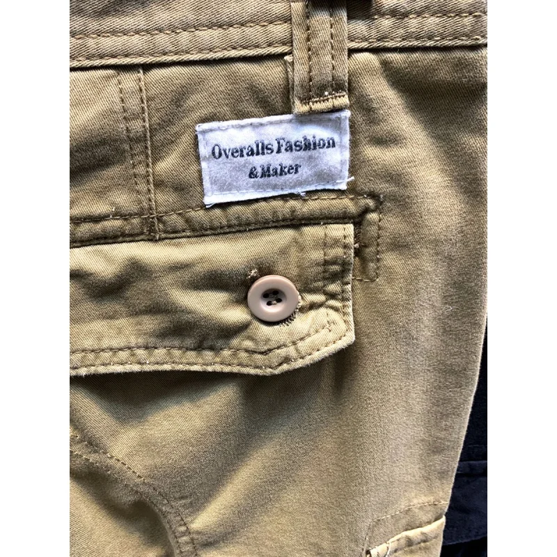 American High Street Multi-Pocket Pu Shuai Casual Overalls Pants Men's Summer Loose Sports Outdoor Pirate Shorts