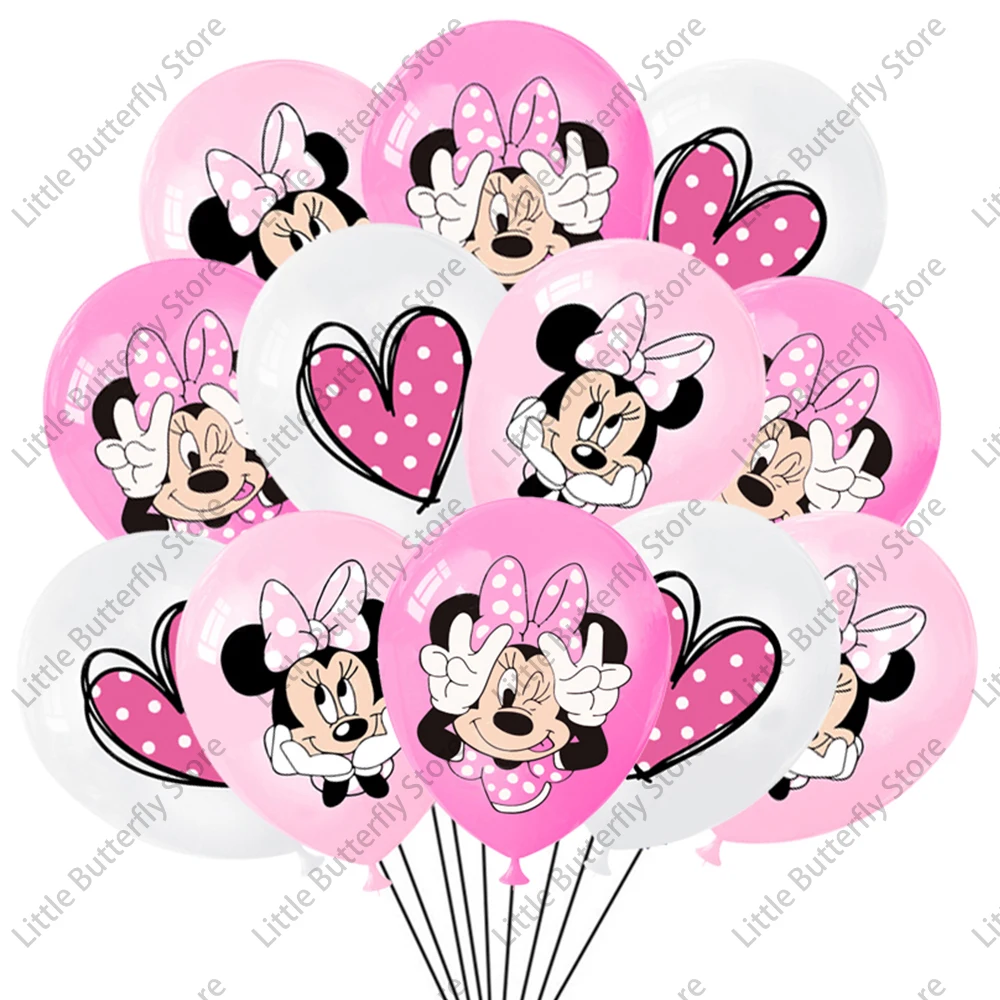 thumbnail image 1 of Globos de látex de Minnie Mouse de 12 pulgadas, 10, 20 y 30 unidades, suministros para fiestas, globos de Minnie rosa para decoración de fiestas de cumpleaños, 1 of 5