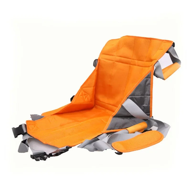 Versatile Orange Transport Belt & Folding Stretcher for Elderly and Paralytic Patients - Safe Stair Transfer Chair with Backstraps 2