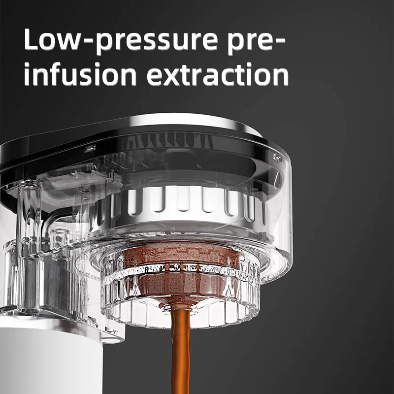 Máquina de café italiana portátil 110V/220V - Máquina de café expresso de dupla extração fria e quente - Mini máquina de café compacta para viagem 3