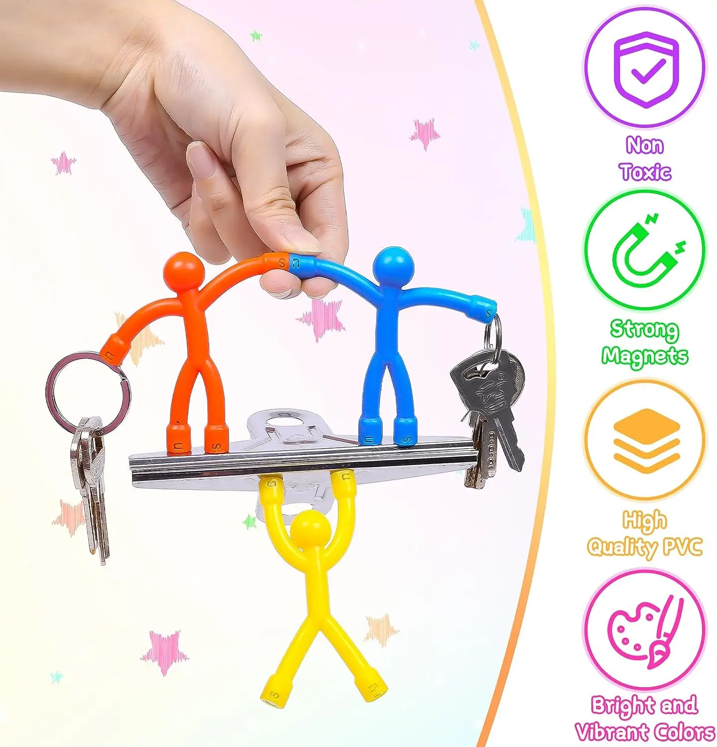 12Pcs Multipurpose Magnetic Fidget Travel Toys Refrigerator Magnets Men  Sensory Toys for Autistic Children for Kid