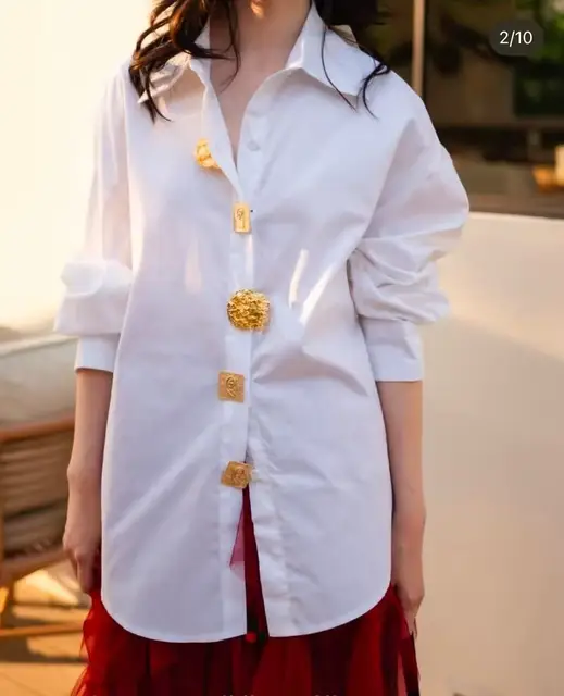 Chemisiers en coton à manches longues pour femmes, chemises décontractées, tendance printemps, nouveau, 2025 1