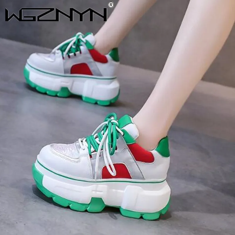 

2023 Luxury Women Shoes Fashion High Heeled Casual Sneakers Lady Platforms Popular Thick Soled Chunky Sequin Zapatillas Mujer