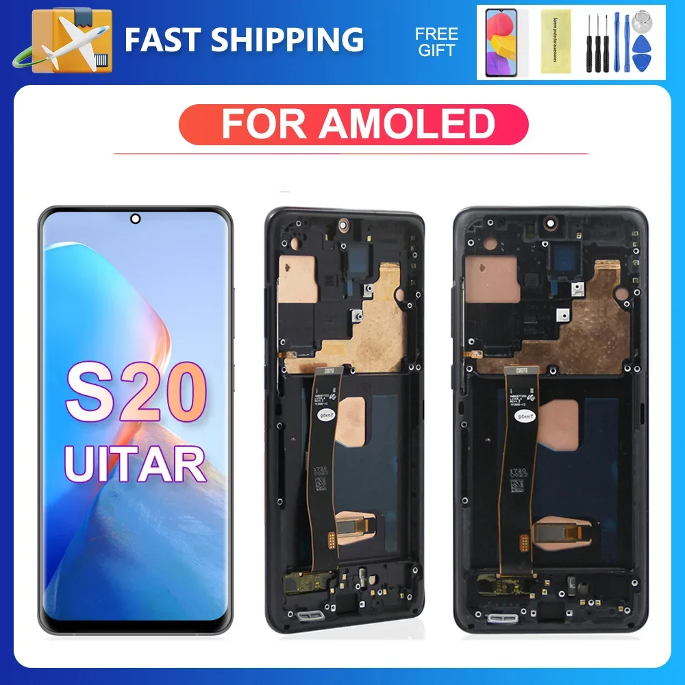 S20 Ultra For Samsung 6.9''For AMOLED S20U G988 G988B/DS LCD Display Touch Screen Digitizer Assembly Replacement