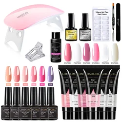Nail Extension & Gel Polish Kit with UV LED Lamp and Manicure Essentials (Set 6)