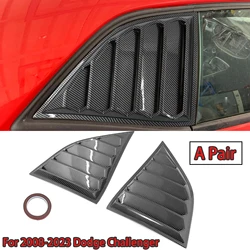 For 2008-2023 Dodge Challenger Rear side Window Shutter Louvers Scoop Cover Vent Car Accessories Auto Parts Matte Black