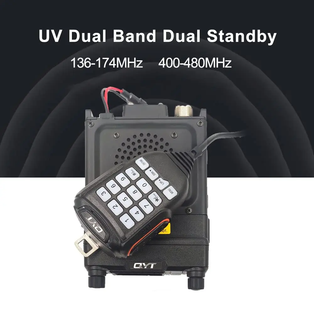 QYT Kt-5000 KT5000 25W VHF UHF 듀얼 밴드 FM 상업용 무전기 2톤 5톤 VOX 스크램블러 차량용 무전기