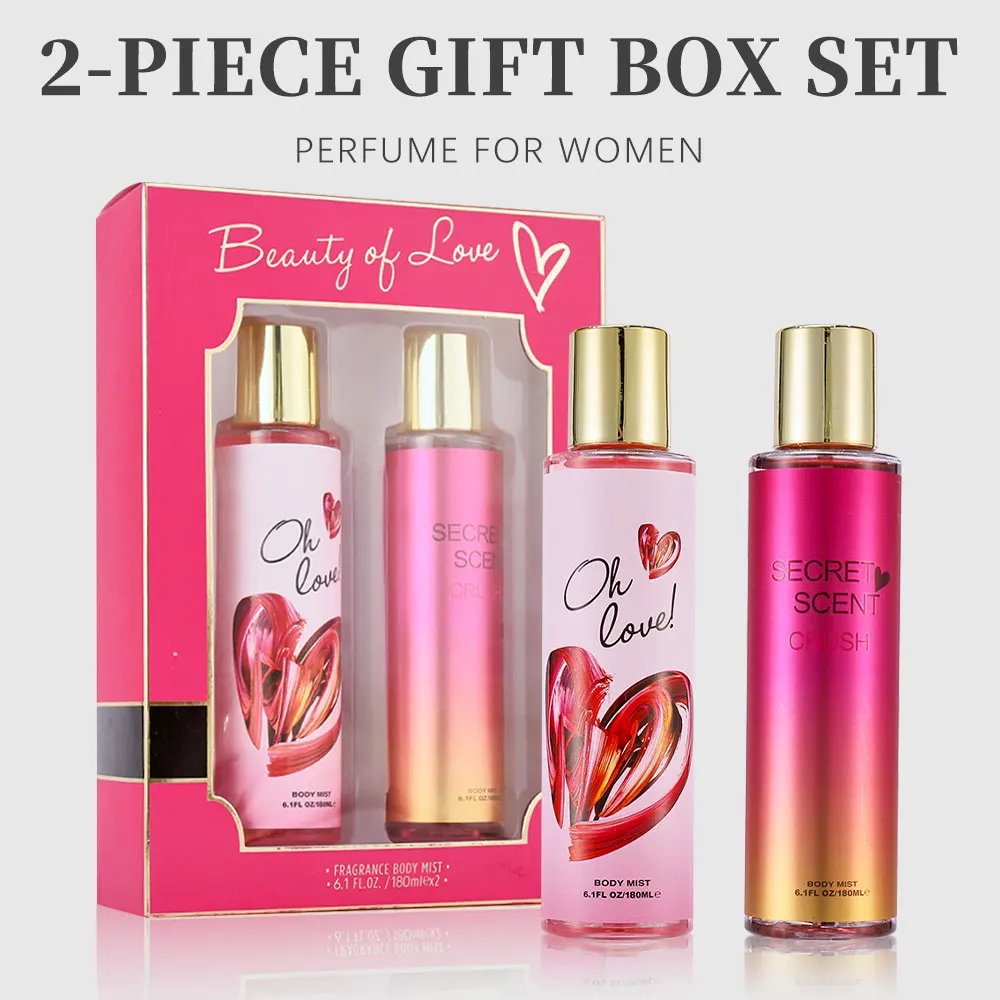 thumbnail image 1 of Set de regalo Body Mist para mujer, 2 piezas, 6,1 fl.oz/180 ml, fragancia para el cabello y el cuerpo para mujer, BEAUTY OF LOVE, spray con aroma duradero, 1 of 5