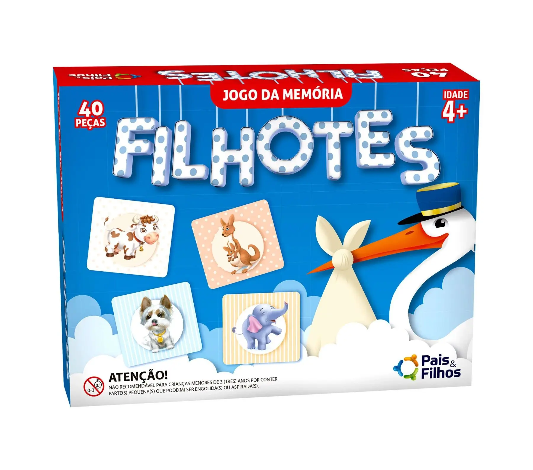 Jogo the Memória Filhotes C/40 Peças Pais &amp Filhos 7268 + 4 Anos - 134301 | Игрушки и хобби