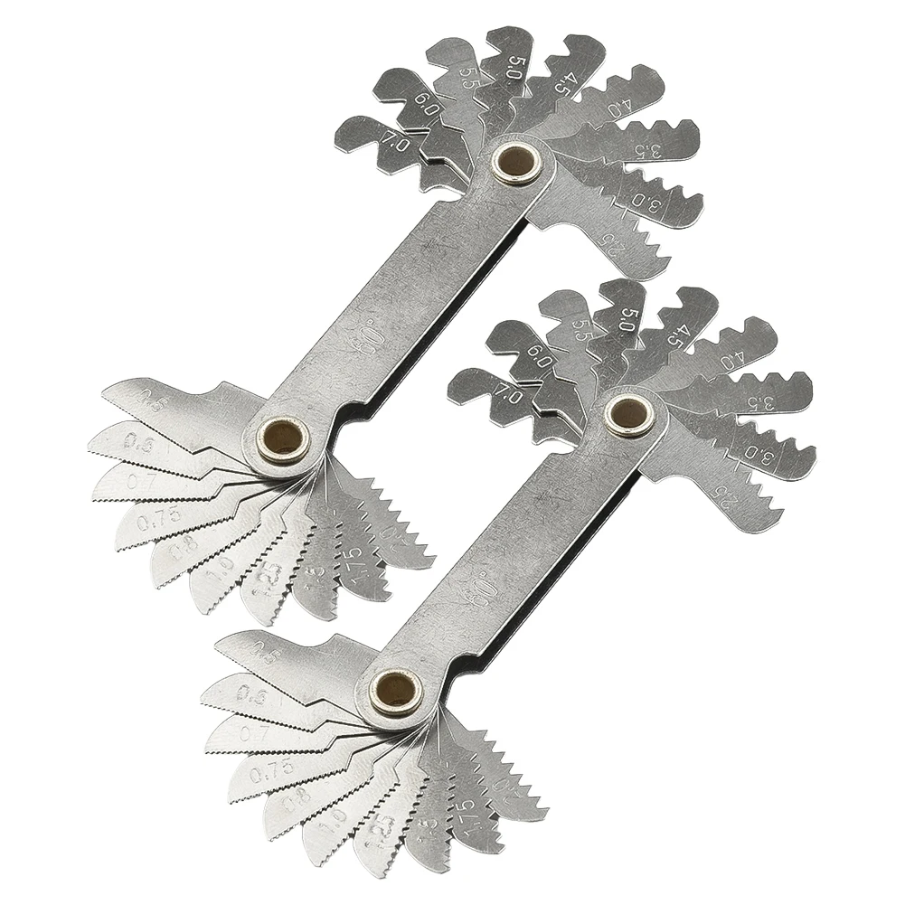2PCSMetricInchThreadPitchCuttingGaugeToolSet55Degree60