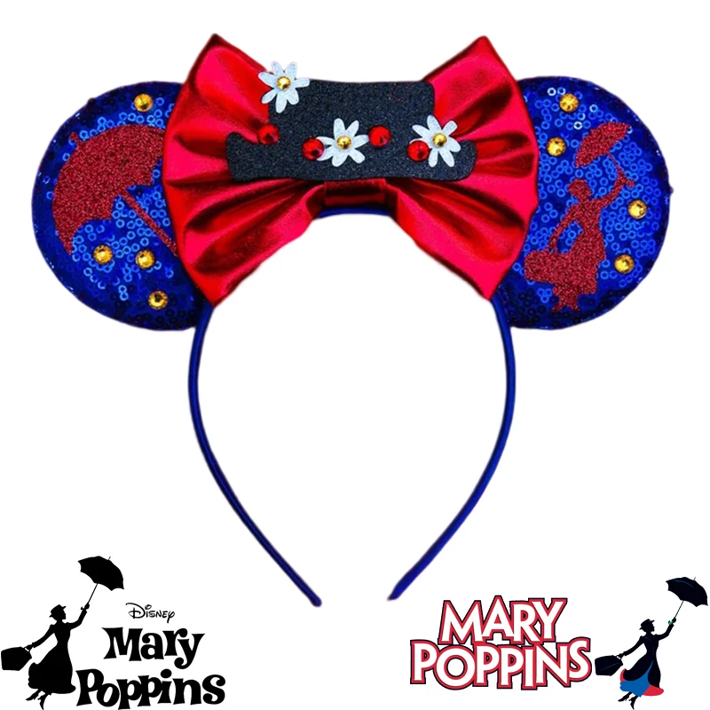 Cosplay Mary Poppins Hair Bands for Girls Handbag Umbrella Ears Hair Accessories Women Disney Fairy Flower Hat Bow Headband Kids рюкзак mary poppins зайка 24 8 27см 530033