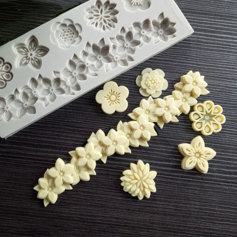 Flowers A Variety Of Fondant Silicone Mold Diy Cake Circumference