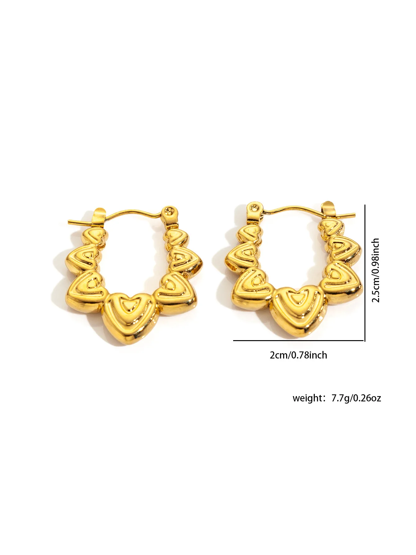 Irregular Exaggerate Earrings for Women Stainless Steel Gold Color Vintage Simple Earring Wedding Jewelry Gift 7