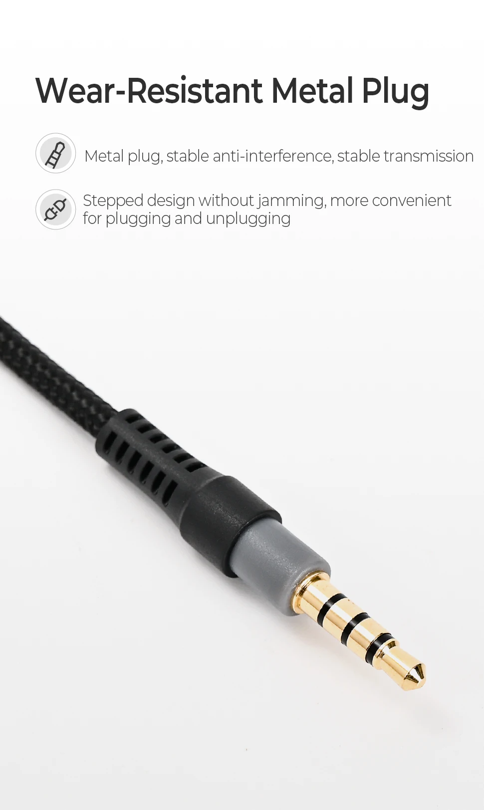 3.5mm Plug 2M Headphone Cable for HyperX Cloud Alpha Gaming headset Replacement Portable Headphone Sound Control cable